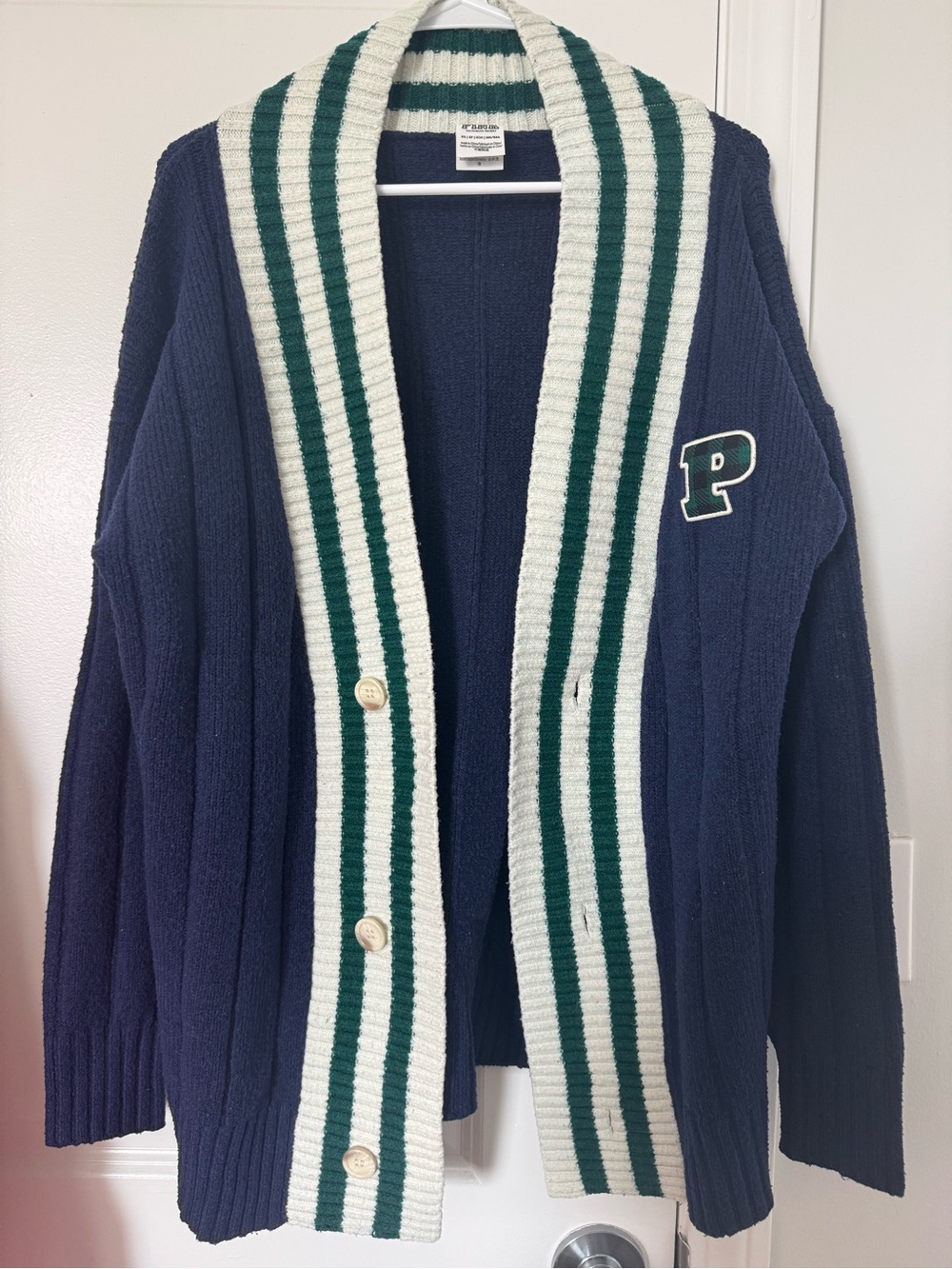 PINK Victoria's Secret oversize Varsity Knit Striped Cardigan  (Size :XS)